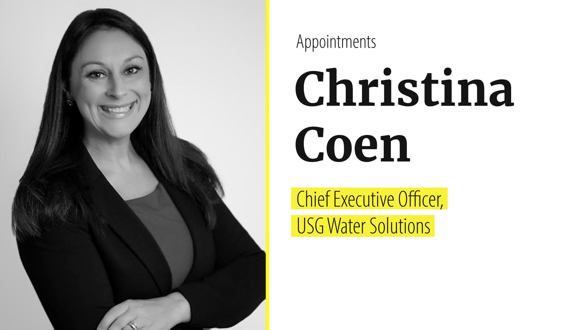 Christina Coen takes the helm at USG Water Solutions